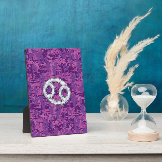 Plaque Photo Pearle comme cancer Zodiac Connexion Camo numériqu (Côté)