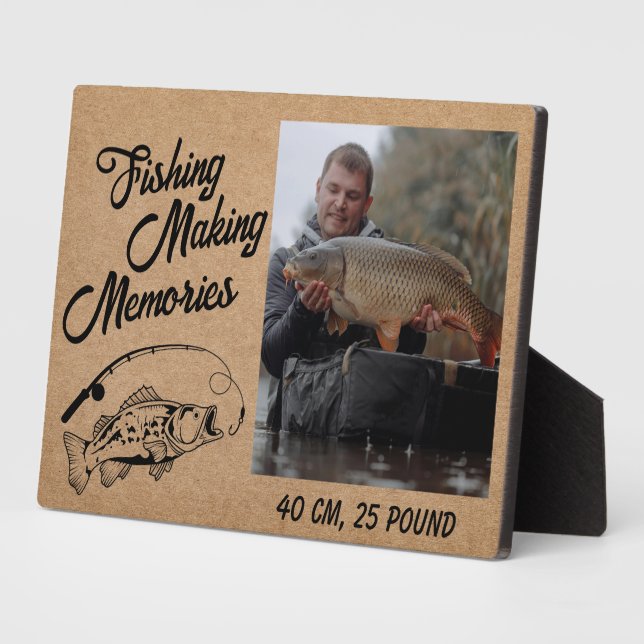 Plaque Photo Pêcheur Histoires de pêche Fête des Pères Pêche (Côté)