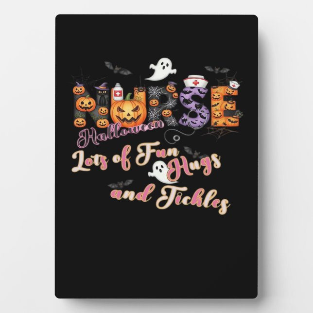 Plaque Photo Pédiactrics Infirmière Amusement Halloween Design  (Devant)