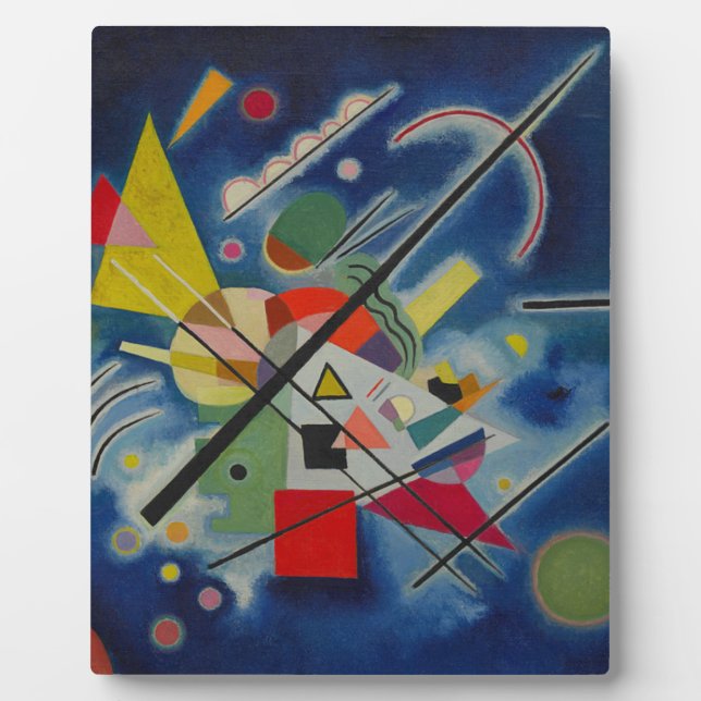 Plaque Photo Peinture bleue de Kandinsky (Devant)