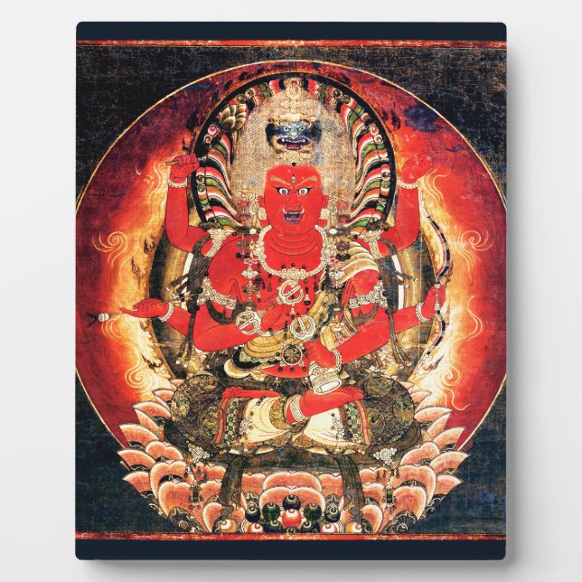 Plaque Photo Peinture bouddhiste d'Aizen Myoo du 14e siècle (Devant)