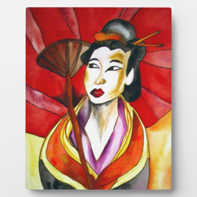 Plaque Photo peinture originale d'art Geisha (Devant)