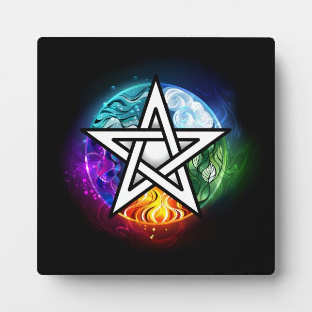 Plaque Photo pentagramme du Wiccan (Devant)