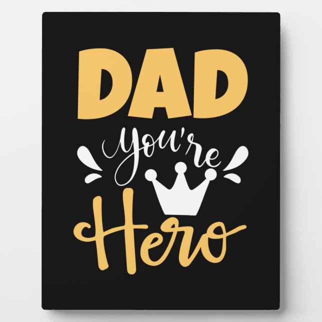 Plaque Photo Père Cadeau Papa Tu Es Héros (Devant)