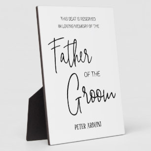 Plaque Photo Père du siège commémoratif Groom Mariage réservé