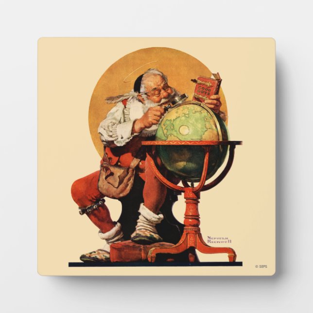 Plaque Photo Père Noël au monde (Devant)