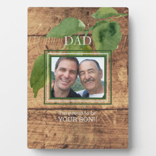 Plaque Photo Père Son Wood Fier d'être ton fils Photo