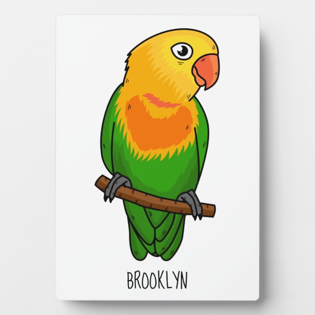 Plaque Photo Perroquet de caricature mignon lovebird (Devant)