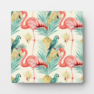 Plaque Photo Perroquet Flamant Tropical Jungle
