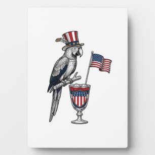 Plaque Photo Perroquet patriotique cocktail design vectoriel vi