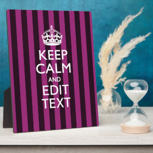 Plaque Photo Personalisé KEEP CALM Votre texte sur Pink Fuchsia