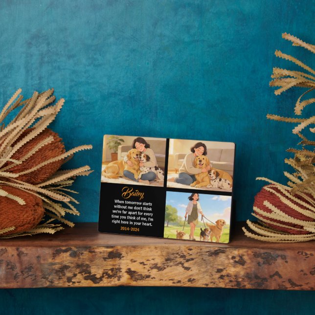 Plaque Photo Personalized Dog Mom with Custom Name | Happy  (Côté)