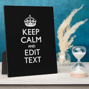 Plaque Photo Personalized KEEP CALM Have Your Text on Black