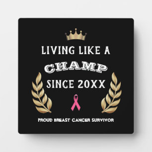 Plaque Photo Personnalisable Cancer du sein Survivor feuilles