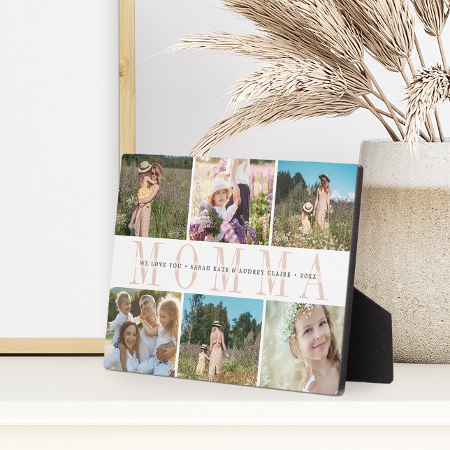 Plaque Photo Personnalisation Momma Kids Noms Photo Collage (Créateur téléchargé)