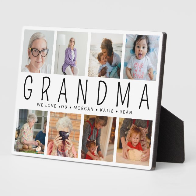 Plaque Photo Personnalisé 8 Photo moderne grand-mère cadeau (Côté)