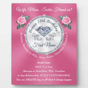Plaque Photo Personnalisé, cadeau d'anniversaire pour femme de 
