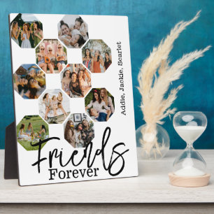 Plaque Photo Personnalisé Friends Forever name 10 photo collage