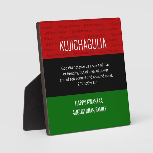 Plaque Photo Personnalisé KUJICHAGULIA Kwanzaa (Recto)