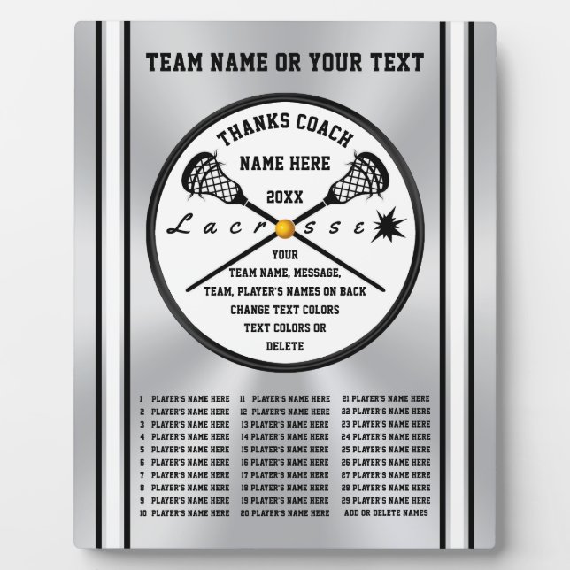 Plaque Photo Personnalisé, Lacrosse Coach Cadeaux, Tous Les Jou (Devant)