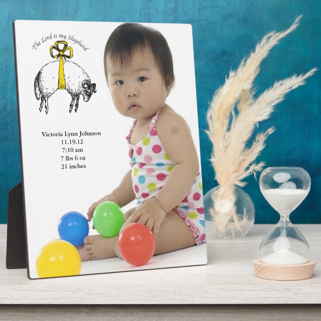 Plaque Photo Personnalisé L'Éternel est mon berger Psaume 23 (Côté)