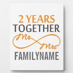 Plaque Photo Personnalisé M. et Mme 2e anniversaire