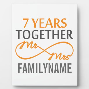 Plaque Photo Personnalisé M. et Mme 7e anniversaire