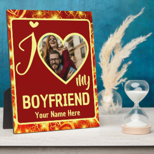 Plaque Photo Personnalisé Valentines Coeur Photo J'aime Mon cop