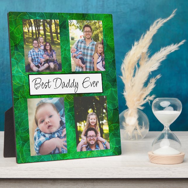 Plaque photo personnalisée du meilleur papa (Côté)