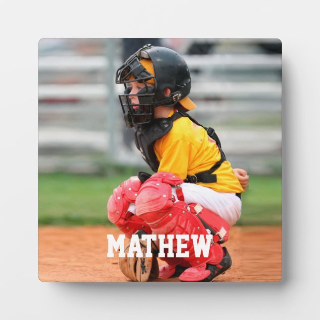 Plaque Photo Personnaliser photo du joueur de baseball (Devant)