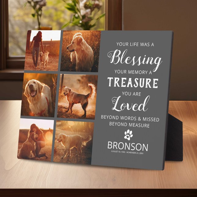 Plaque Photo Perte d'animal de compagnie - Collage photo en mém (Créateur téléchargé)
