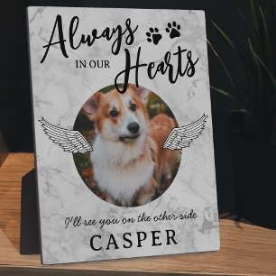 Plaque photo Pet Memorial Angel Wings