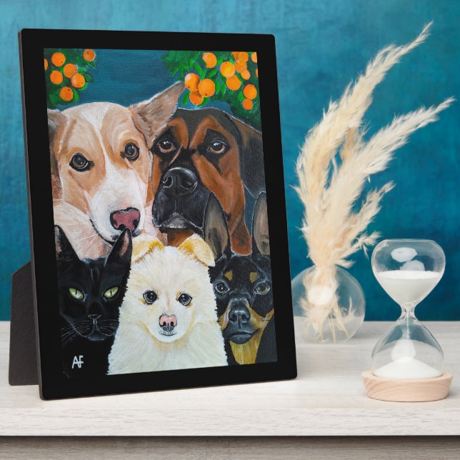 Plaque Photo Pet Selfie Painting by Alfred Fox (Côté)