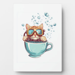 Plaque Photo Petit Chat Plongeur � Kitty Scuba Drôle Amateur de