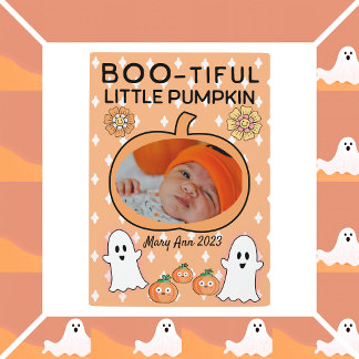 Plaque Photo Petit Citrouille Boo-itful