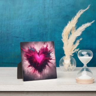 Plaque Photo Petit Coeur rose