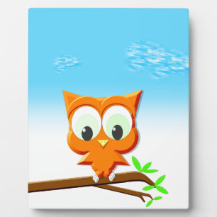 Plaque Photo Petite chouette sur une branche