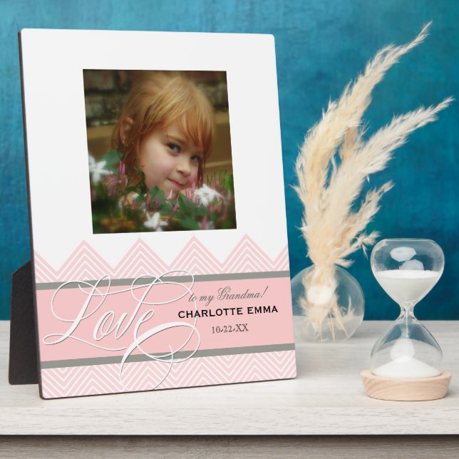 Plaque Photo Petite fille Baby Chic Chevron Moderne Personnalis (Côté)