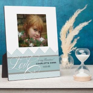 Plaque Photo Petite fille Baby Chic Chevron Moderne Personnalis