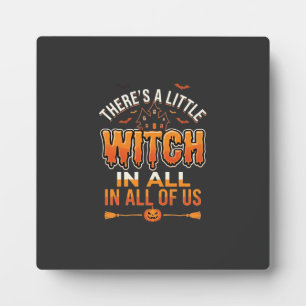 Plaque Photo Petite Sorcière Halloween Sorcière Conception de T