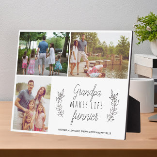 Plaque Photo Petits enfants photo collage grand-parents font la