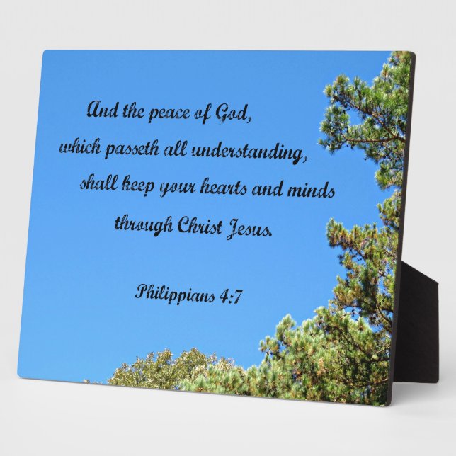 Plaque Photo Philippiens 4:7 Et la paix de Dieu.... (Côté)