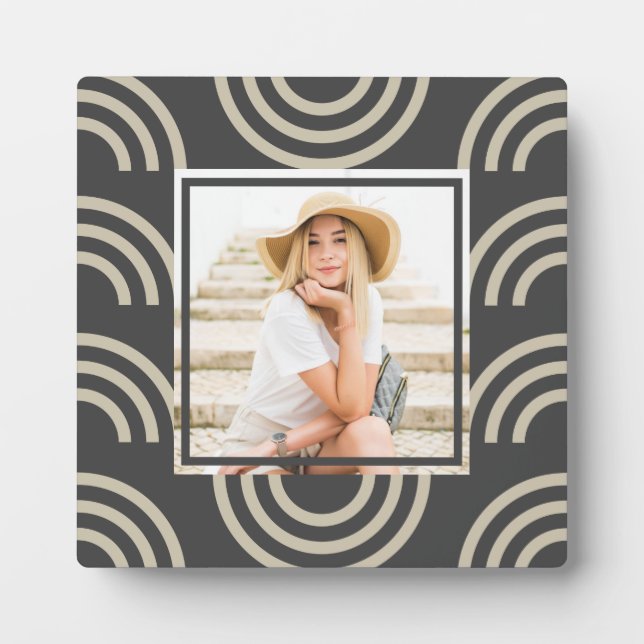 Plaque Photo Photo arc-en-ciel gris chic (Devant)