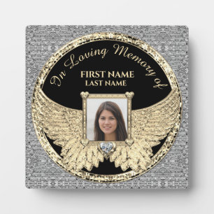 Plaque Photo Photo Argent et Or En Mémoire Affectueuse