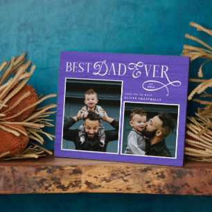 Plaque Photo Photo Bleu Élégant Meilleur Papa de Tous les Temps