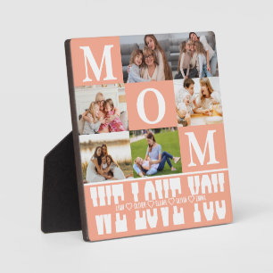 Plaque Photo Photo Collage cadeau pour maman, des noms personna