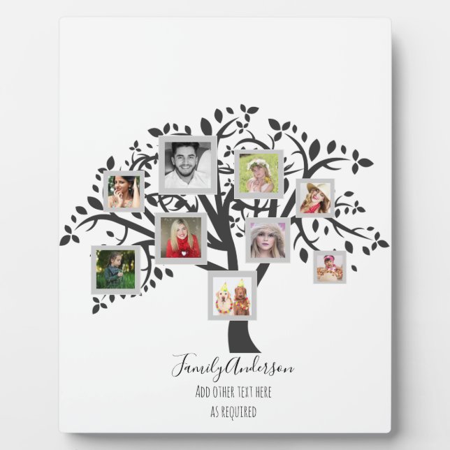 Plaque Photo Photo Collage Family Tree Modèle Personnalisé (Devant)