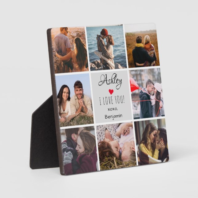 Plaque Photo Photo Collage ''I Love You'' Saint-Valentin (Recto)