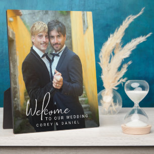 Plaque Photo Photo de bienvenue pour un mariage gay avec deux m