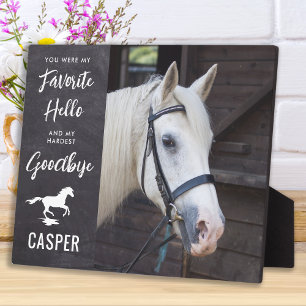 Plaque Photo Photo de Cheval - Citation Hello Goodbye - Mémoria